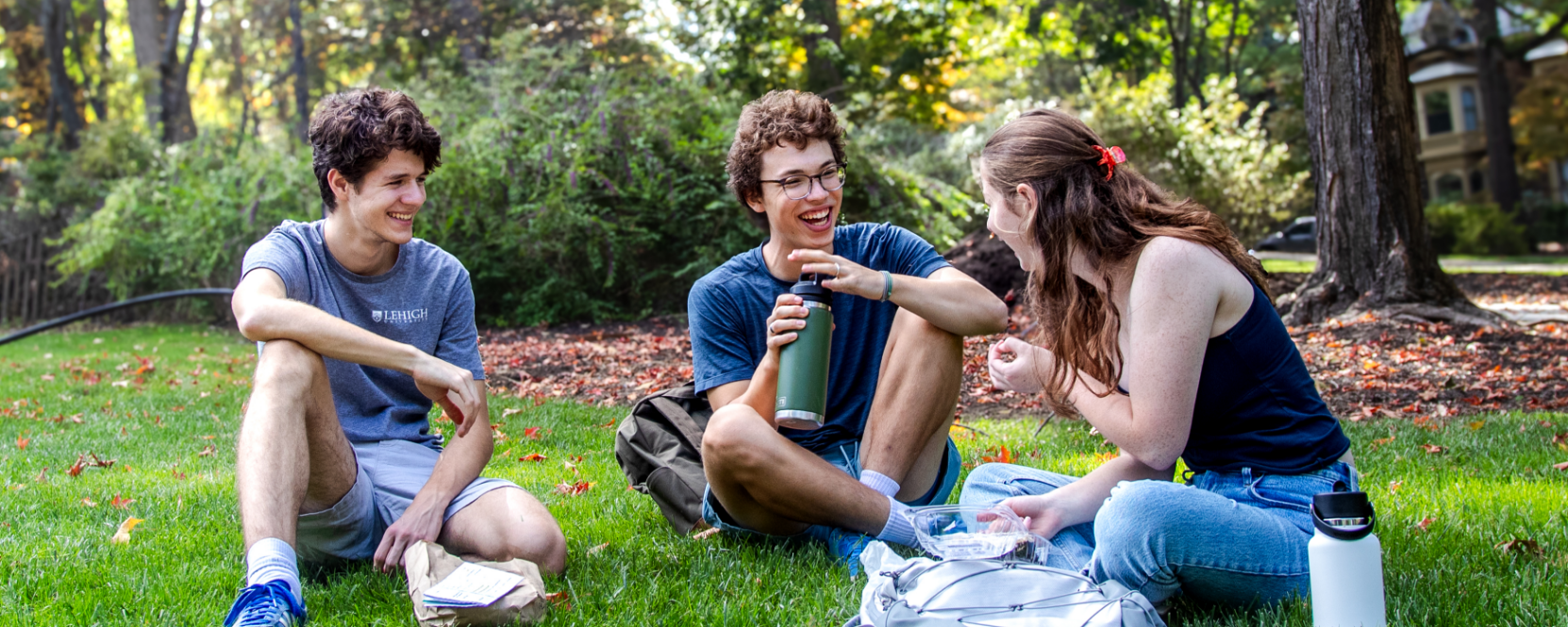 Lehigh University students on the lawn